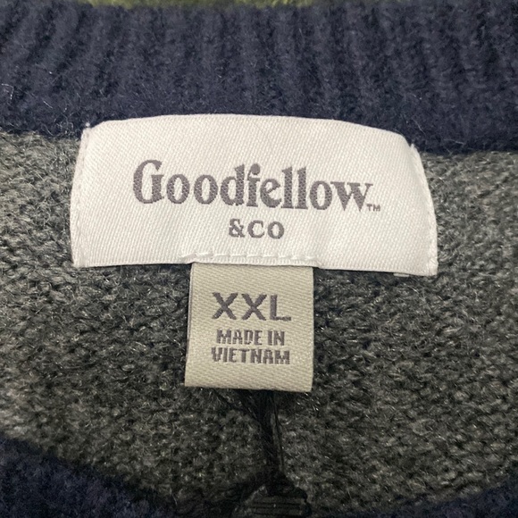 Men's Standard Fit Crewneck Pullover Sweater Goodfellow & Co™Green/Grey Size XXL - Picture 6 of 7